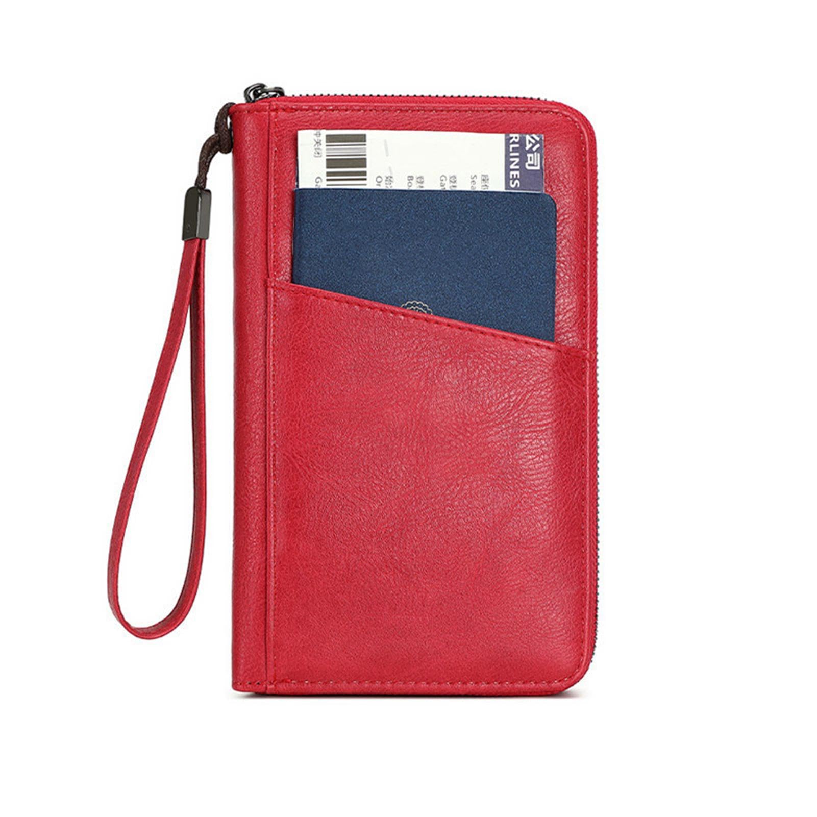 Cartera De Viaje Para Pasaporte De Negocios, Organizador De Documentos De Viaje Con Bloqueo RFID, Porta Pasaporte Familiar Para Pasaportes, Tarjetas De Crédito De Negocios Y Tarjetas De Embarque ,A