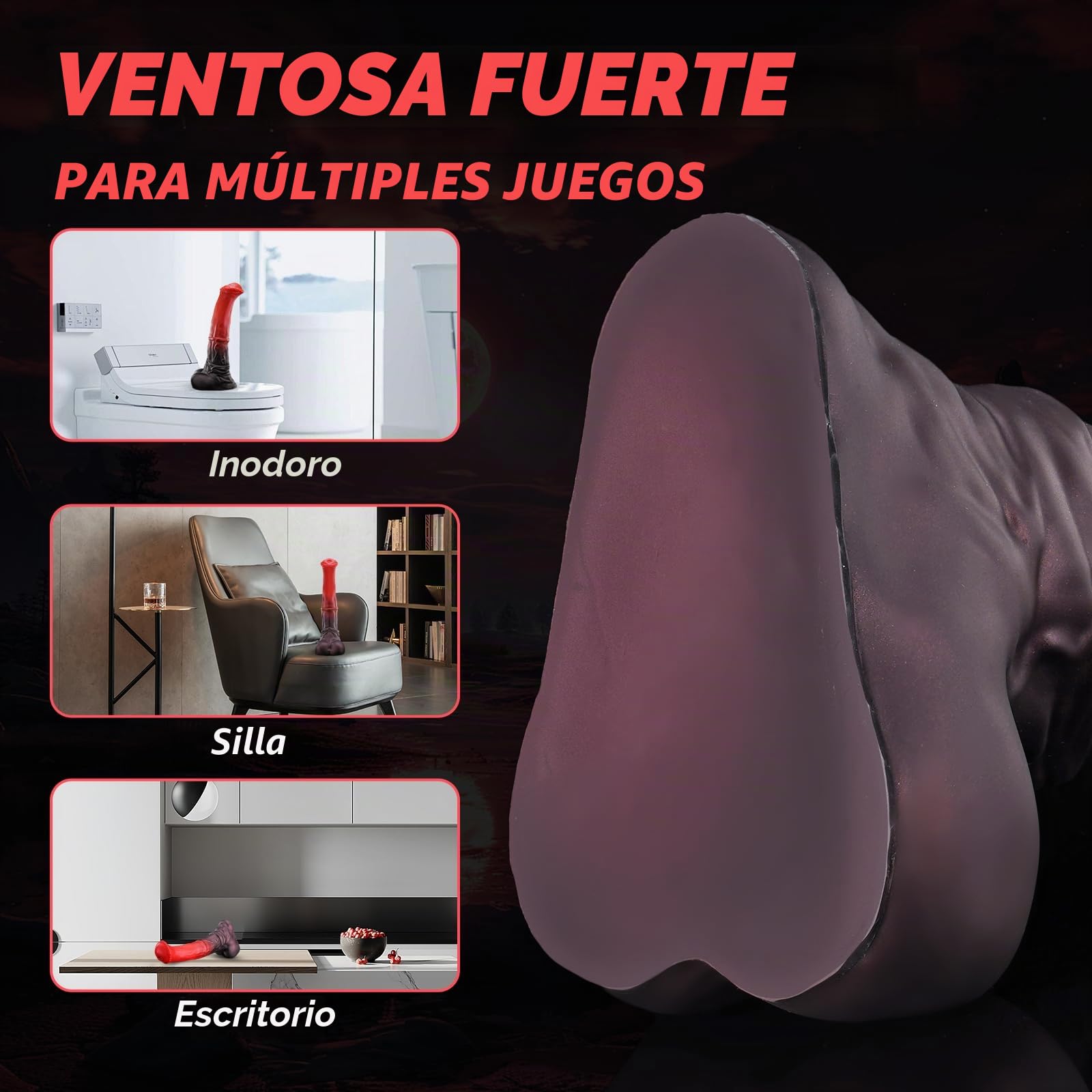 Nothosaur「CONOLA」Caballo Consolador Eyaculador Mujer Hombre con Ventosa, Fantasy Dildo Juguetes Sexuales Eróticos Parejas/Gay/Lesbiana, Tallas de Plug Anal a Enorme, Demonio Rojo, XXL (38 cm)