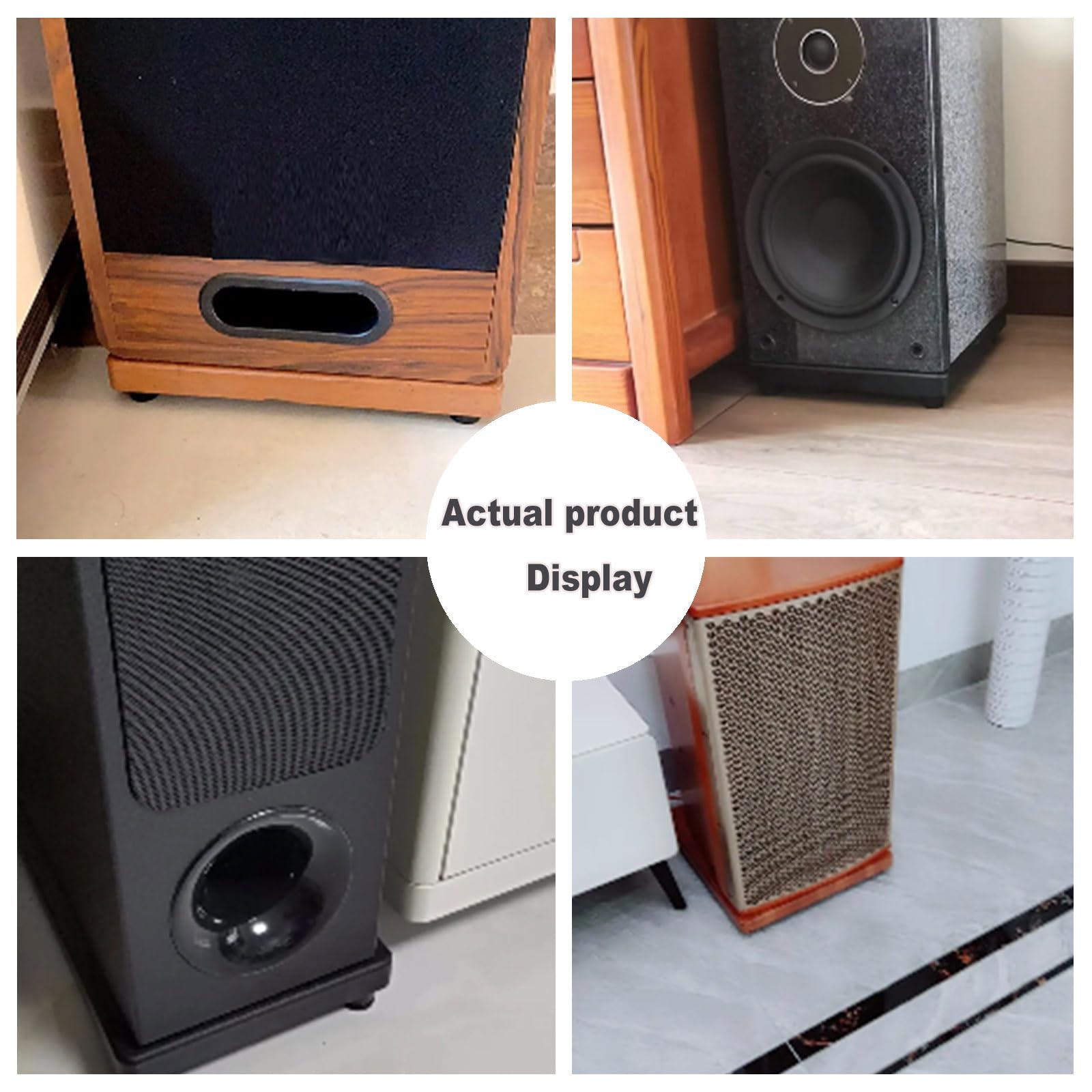 Soportes para altavoces de subwoofer, plataformas de aislamiento con almohadillas para el hogar, la oficina y el estudio, base estabilizadora para una mejor calidad de sonido