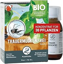 Plantura Bio-Trauermückenfrei Neem, hochwirksames Gießmittel gegen Trauermücken aus Neem, 75 ml für ca. 30 Pflanzen