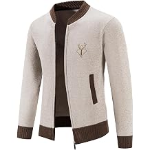 Mylldey Mens Casual Full Zip Cardigan Sweaters Cable Knit Jacket Sweater Men, US Size