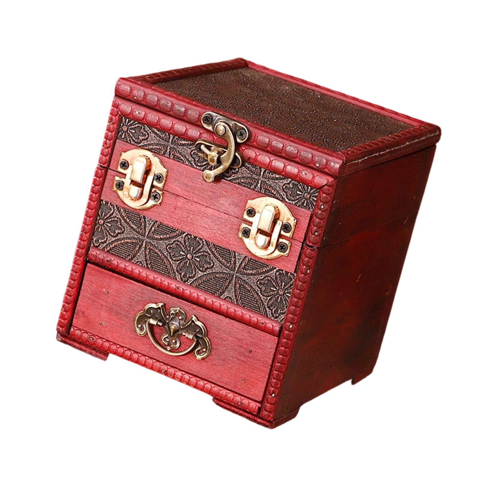 Kaeltsyn Wooden Jewelry Box with Glass Cap, Multiple Compartments Stylish Desktop Organizers