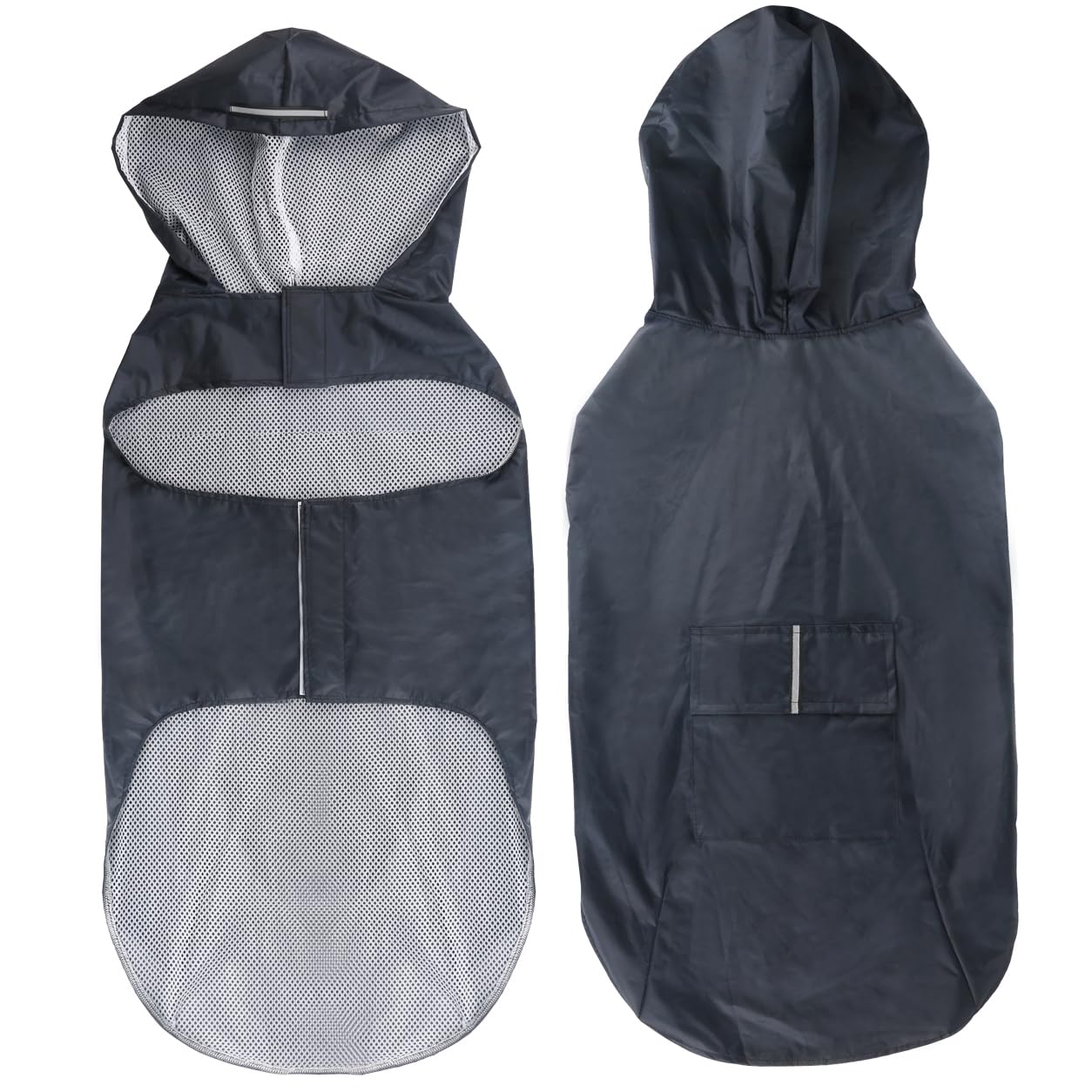 Idepet Manteau imperméable à Capuche pour Chien avec Trou pour Le col, imperméable et réfléchissant pour Chien Taille S, M, L