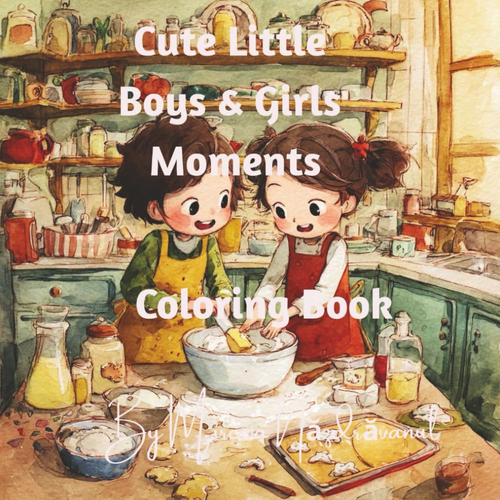 Cute Little Boys & Girls Moments Coloring Book: Adorable Cozy Scenes of Friendship, Play, and Everyday Adventures for Adults and Teens