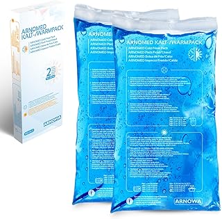 2x ARNOMED® Żelowe kompresy chłodząco-rozgrzewające 12x29 cm, wielorazowe i do mikrofalówki, żelowe cold pack, okłady chłodzące, coolpack, poduszka chłodząca