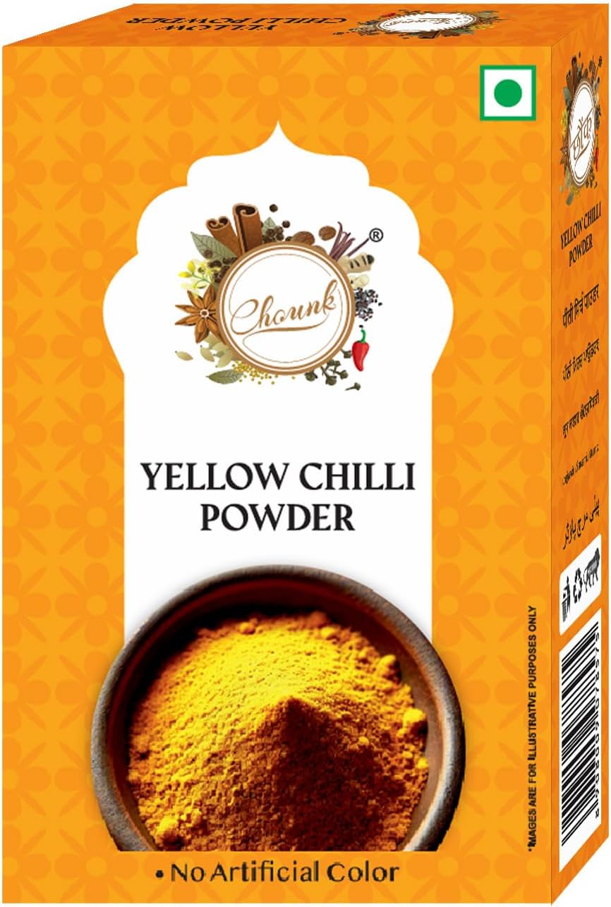 Chounk Yellow Mirch Powder - 100g | Pure and Natural Peeli Mirchs Powder | Pili Mirch Masala with No Artificial Colors and No Preservatives Chilli Powder