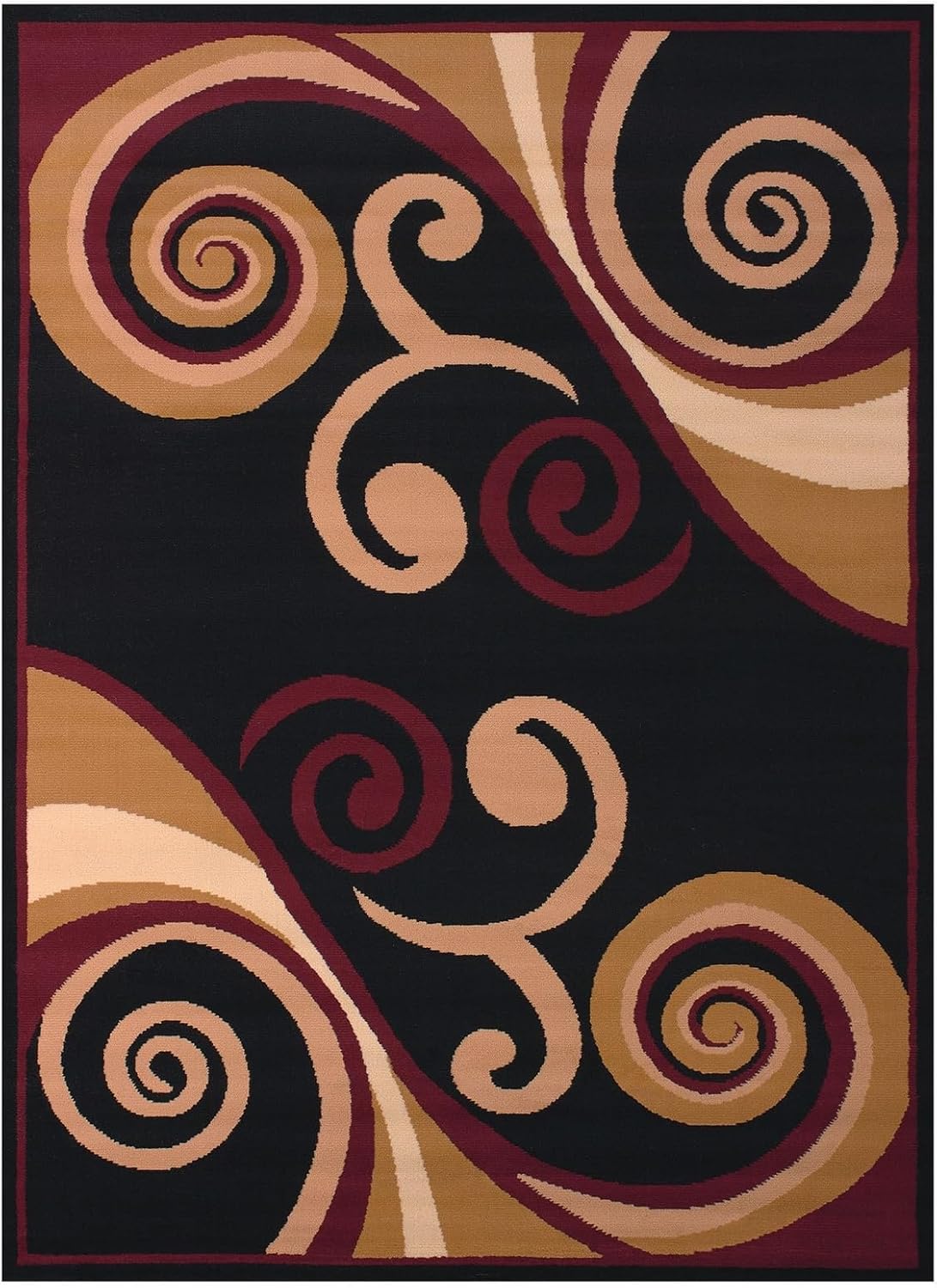 Stoneberry Home Isla 3-Pc. Rug Set Polypropylene Billow Burgundy