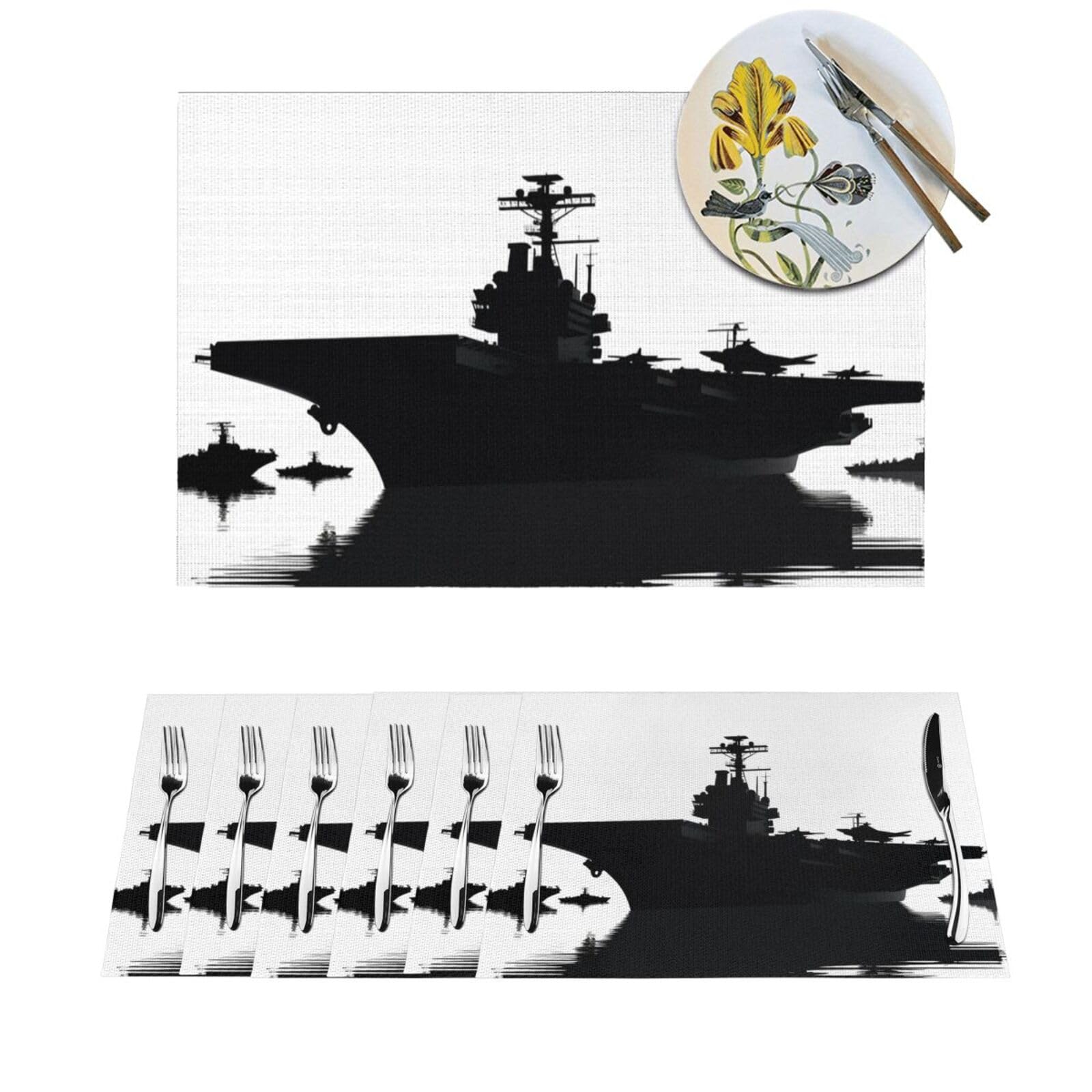 Set de table pour cuisine et salle à manger lot de 6 tapis lavables pour repas de famille