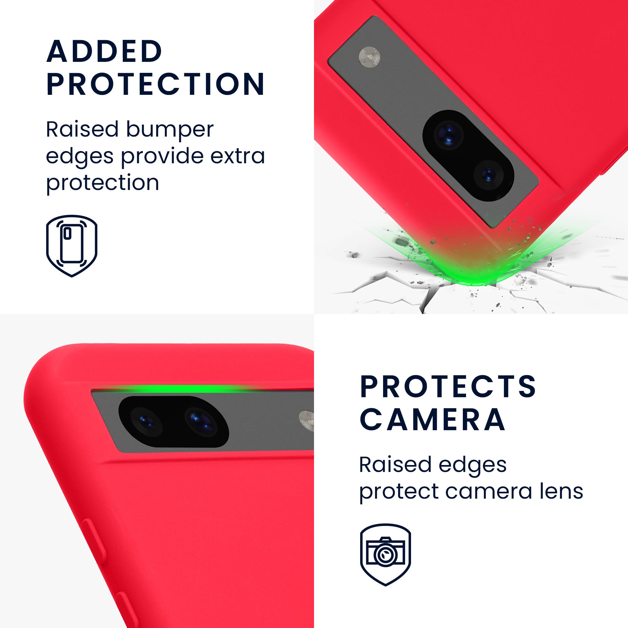 kwmobile Case Compatible with Google Pixel 8a Case - Slim Protective TPU Silicone Phone Cover - Neon Pink - Image 3