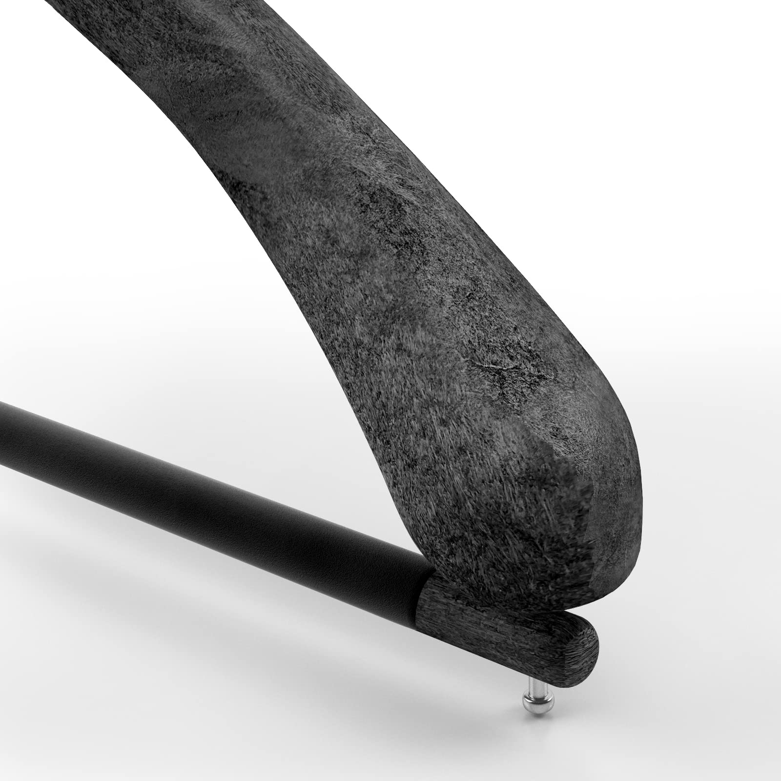 Mainetti Grucce Appendini per Cappotti, Abiti, Giacche NSAR linea Sartoriale, con Stecca, 10 pezzi (Nero con gancio zincato, 43 cm)