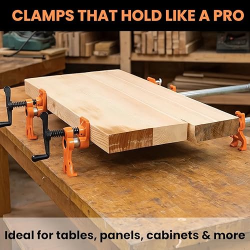 Miniatura 2 de Y&Y Decor Paquete de 4 abrazaderas de tubo de 3/4 pulgadas para pegar madera, hierro fundido resistente, herramientas profesionales para carpintería