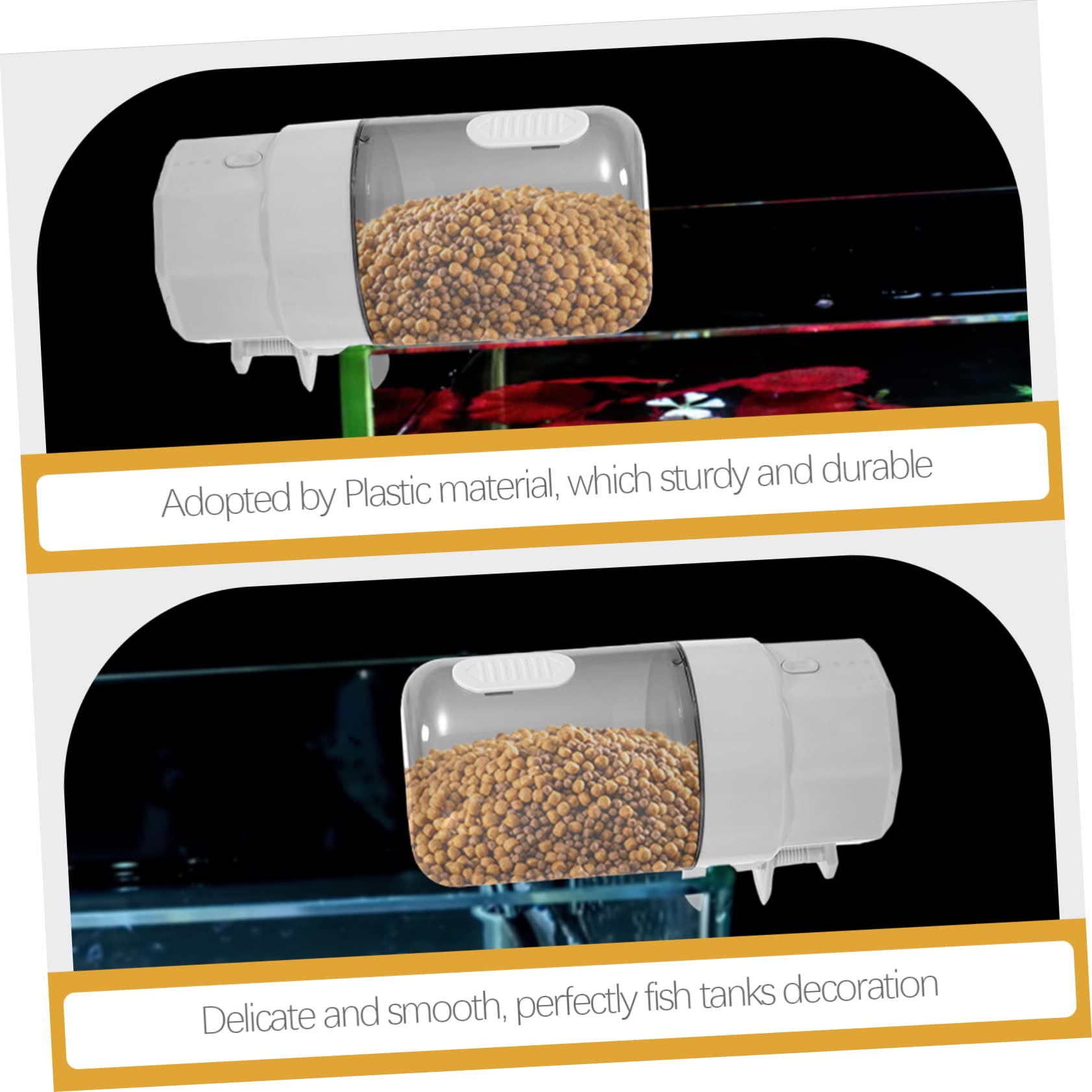 Toddmomy Automatic Fish Feeder with Timer Feeding Tool for Fish Tanks Settings Durable Design Transparent Body for Easy Monitoring for Koi and Goldfish Care