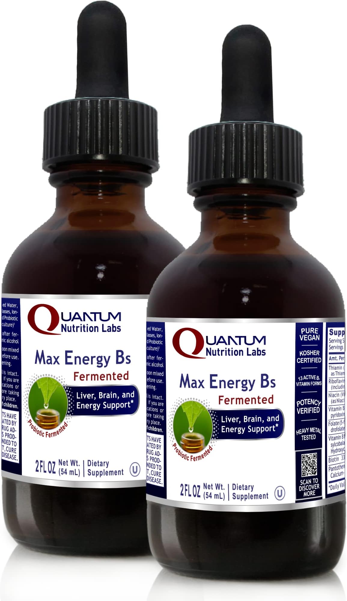 Quantum Nutrition Labs Max Energy B's - 2 Fl Oz (Pack of 2)
