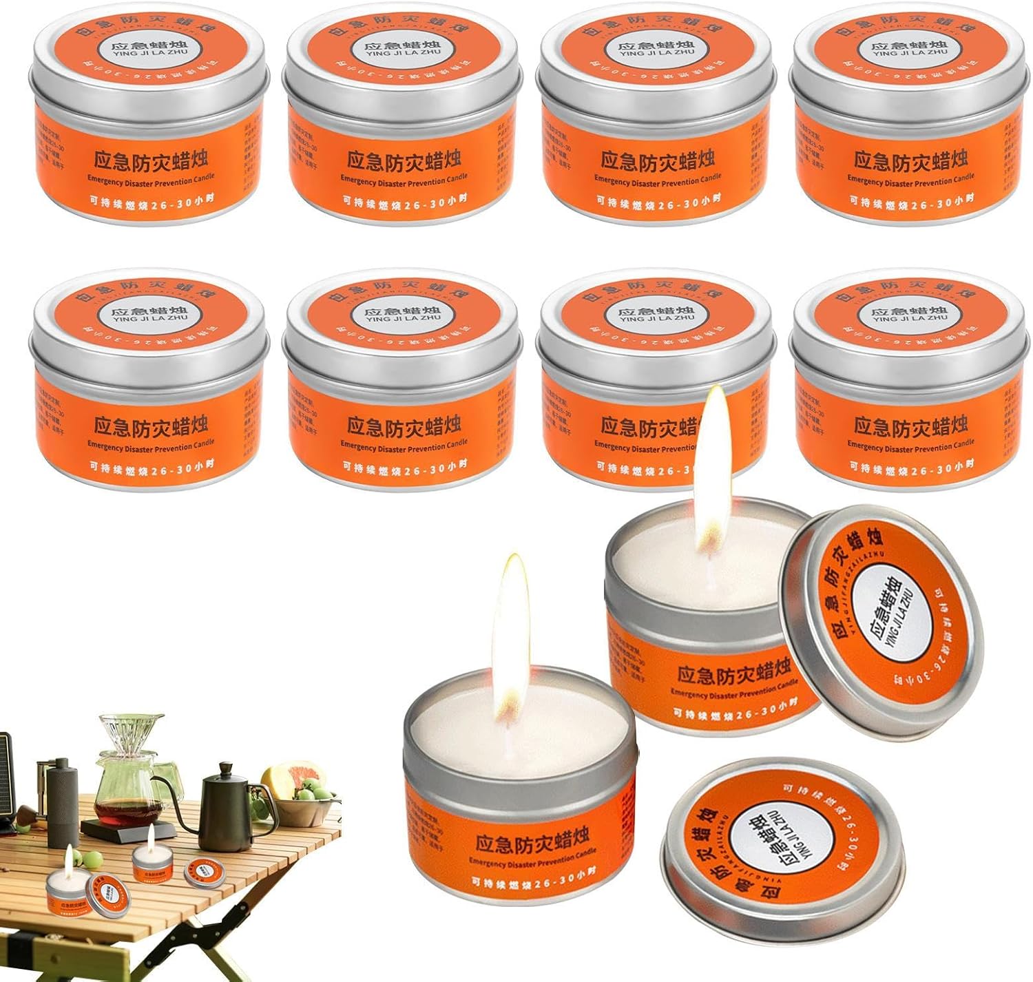 Survival Candle | Windproof with Iron Box - Long Burning Survival Candles - for Hiking Travel Adventure Backpacking Power Failure