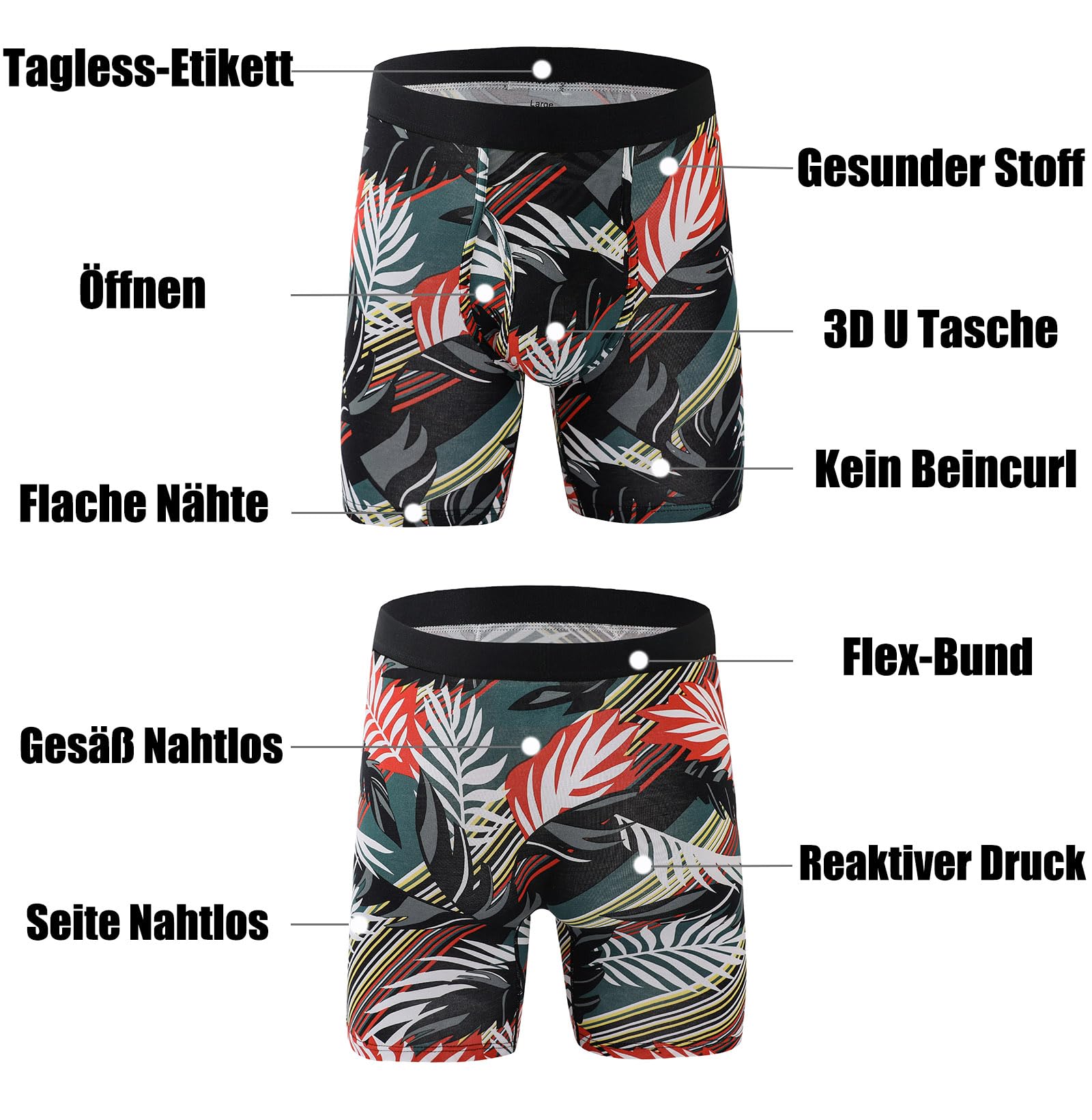 Boxershorts Herren Unterhosen Männer Bambus Viskose Unterwäsche Men Retroshorts 4er/8er Pack S-3XL