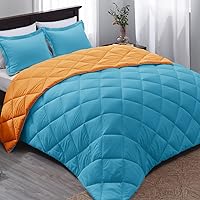 Vista 15 de Basic Beyond Juego de edredón tamaño individual – Juego de edredón de color rojo individual, juego de edredón reversible para todas las estaciones