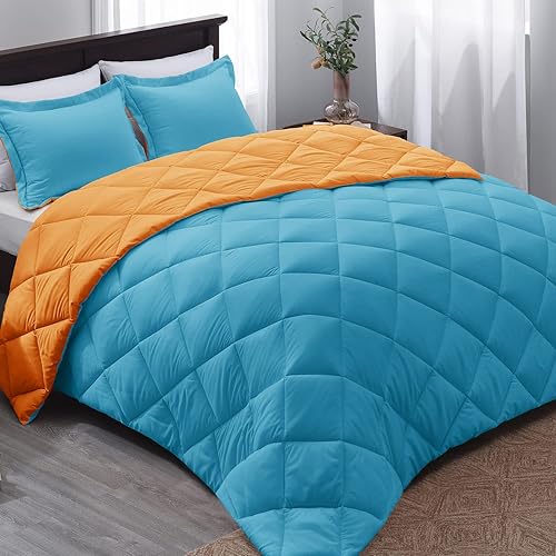 Vista 48 de Basic Beyond - Juego de edredón individual, a cuadros escoceses rojos y negros, relleno alternativo, para todas las estaciones