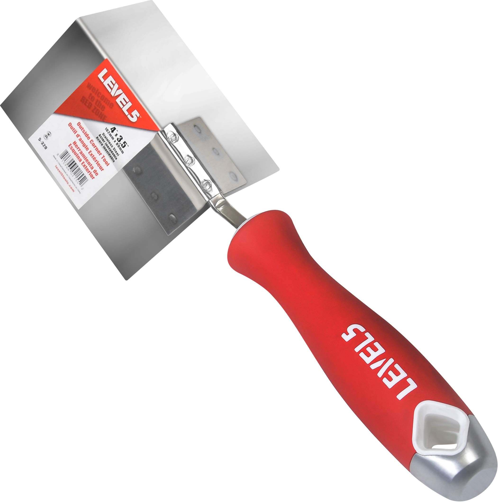 Outside Corner Knife, 4"x3.5" - LEVEL5 | Pro-Grade | Metal Hammer End | Drywall Gyprock Plasterboard Sheetrock | 5-320