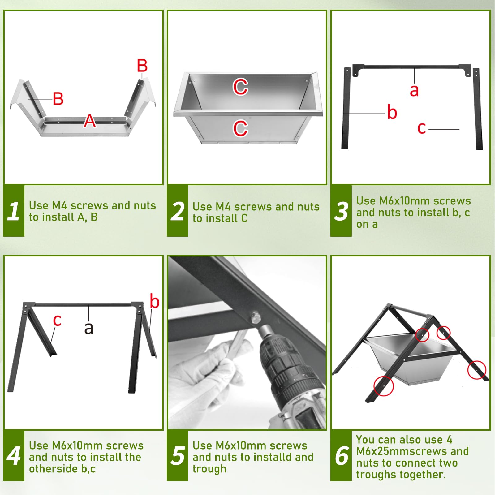 Comedero para Ovejas, 23" Comederos Portátiles para Animales - Comedero Grande de Acero Inoxidable para Cabras, Ovejas, Cerdos, Perros, Paquete de 2