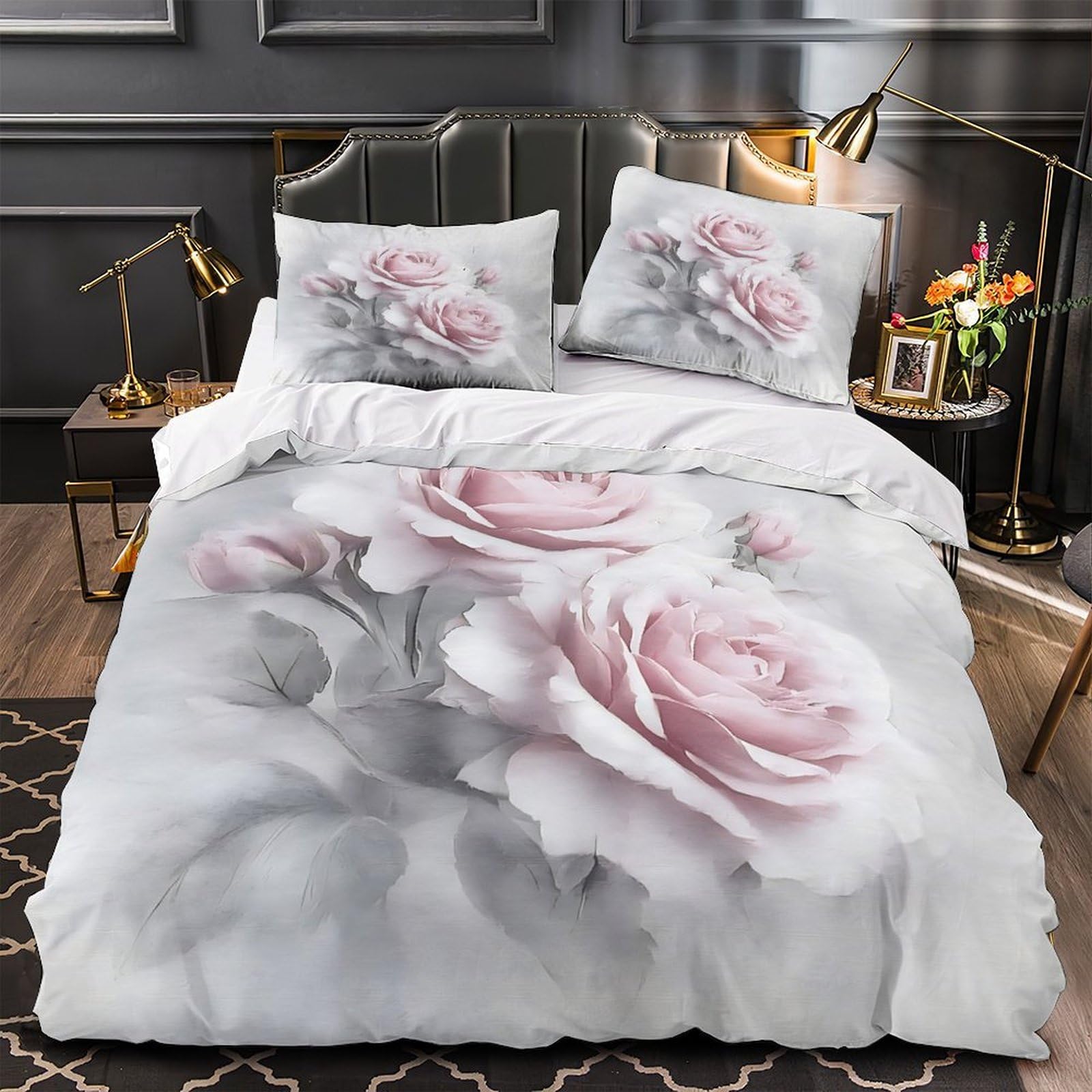 Housse de couette anti-acarien 140x200 parure de lit résistante facile à repasser