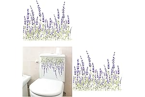 2Pcs Plant Leaves Flowers Toilet Lid Stickers
