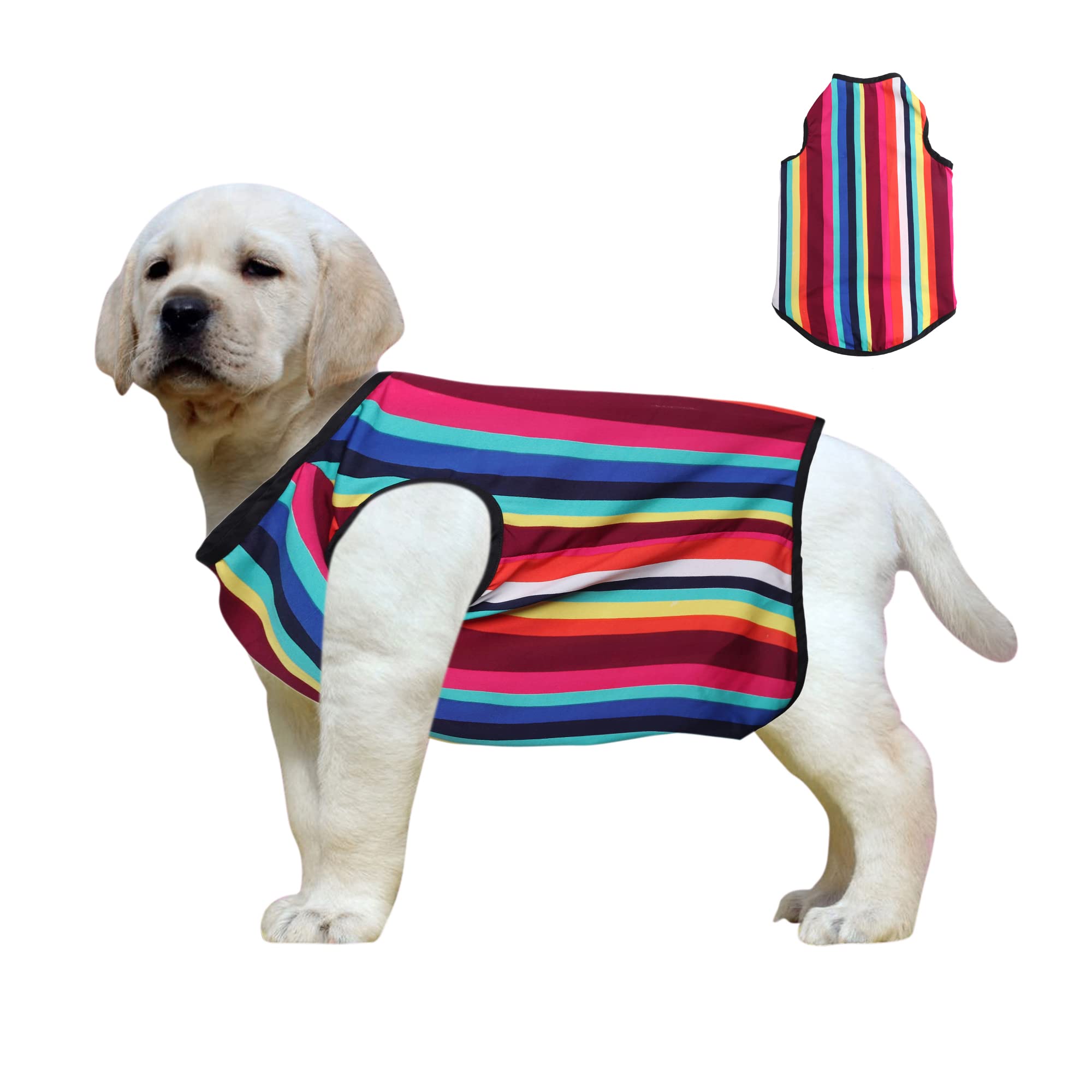 Western Era Funky Soft Cotton Dog T-Shirt | Comfortable & Breathable Dog Clothing | Sleeveless Vest Puppy Outfit (XLarge - 26inches, Color Strips) (B09WT98S5B) Amazon Price History, Amazon Price Tracker
