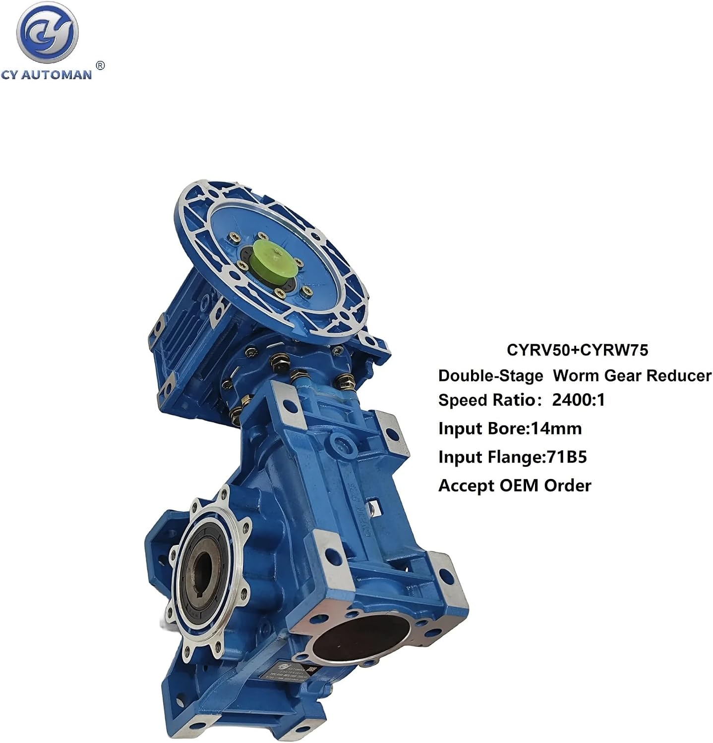 Double -Stage Worm Gearbox NMRV50+CYRW75 Ratio 150 to 10000:1(Ratio 300 to 1)
