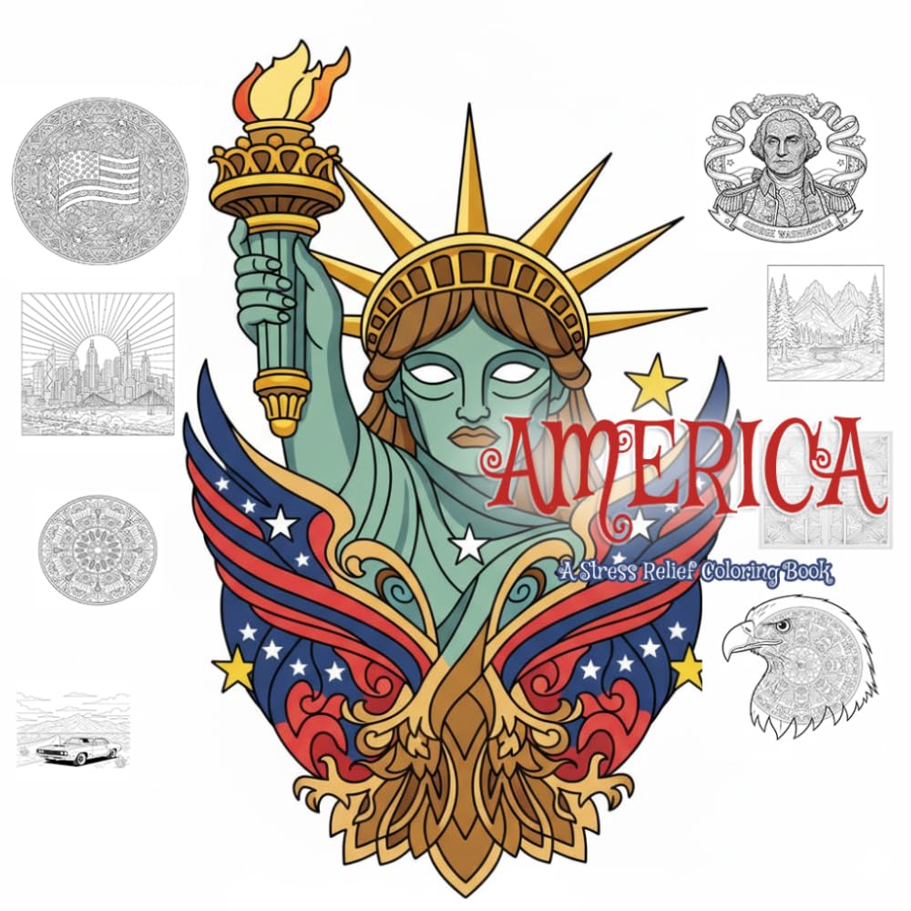America: A Stress Relief Coloring Book