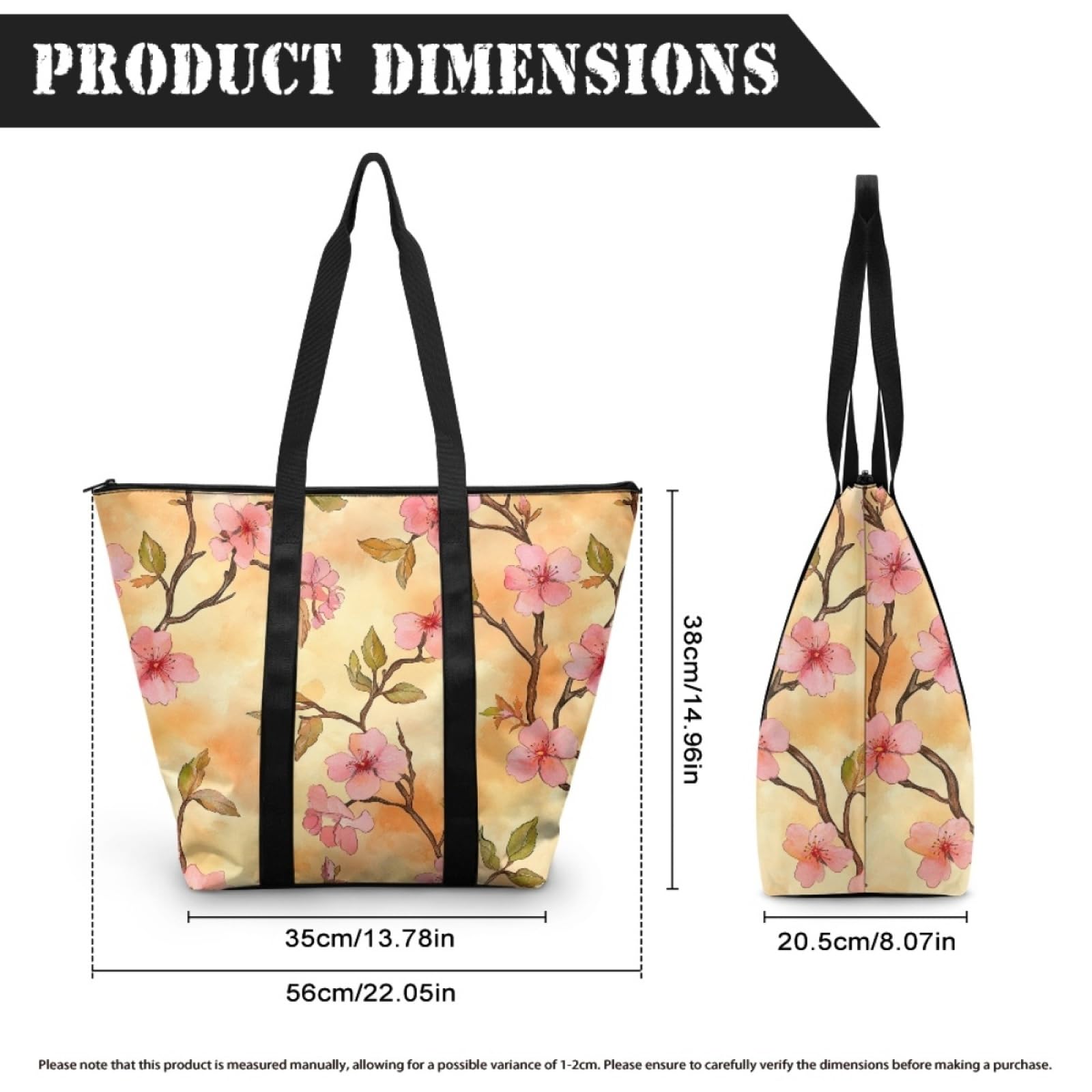 Tote Bag Tela Bolsas de Tela Poliéster Bolso de Mano de Mujer Reutilizable Bolsa Compra Plegable Tote Bag Cremallera Bolso Viaje Duradero Totebag