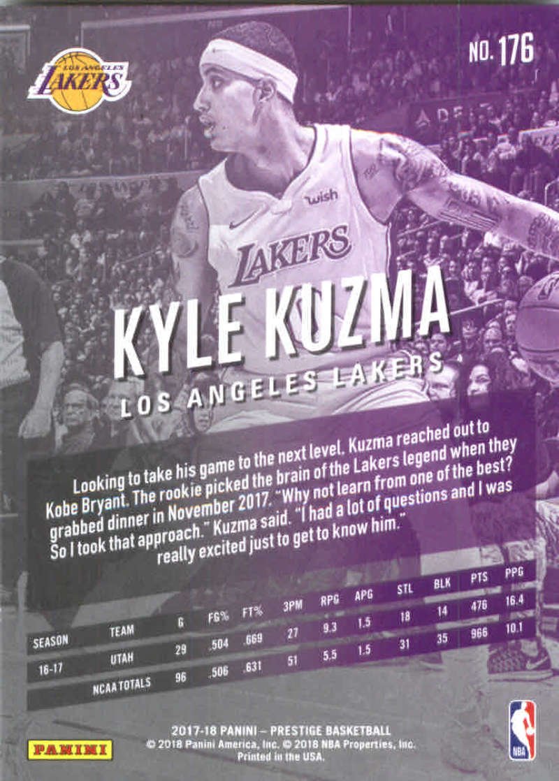 Amazon.com: 2017-18 Panini Prestige #176 Kyle Kuzma Los Angeles