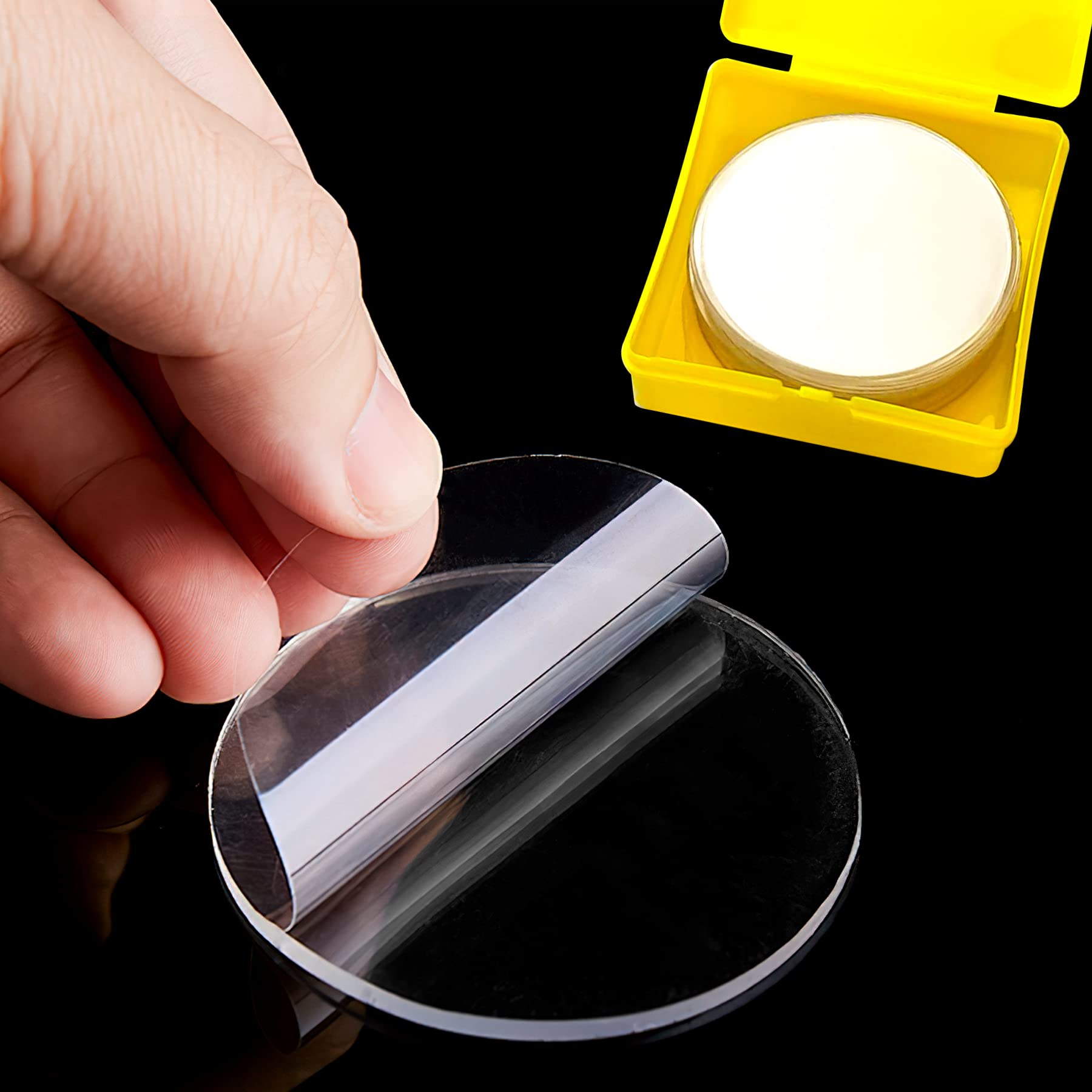 Ruban Adhésif Double Face Rond Extra Fort 50 mm 24 pcs Nano Tape Réutilisable Transparent