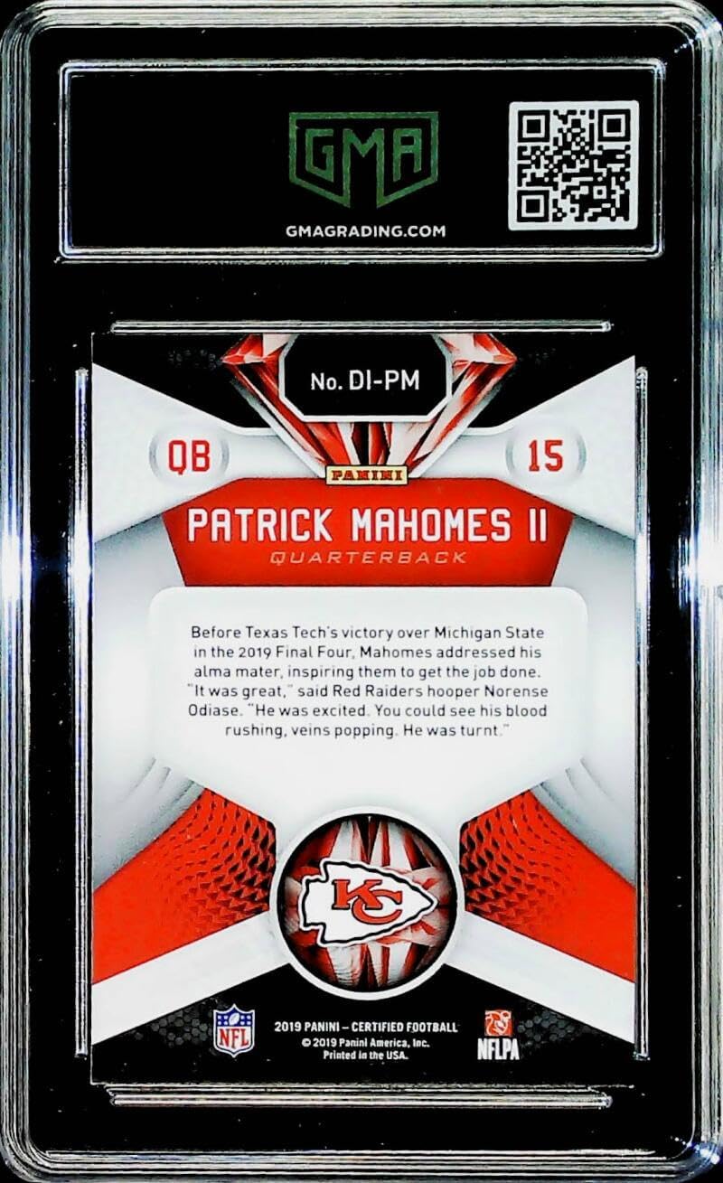 2019 Certified Diamonds NFL #2 Patrick Mahomes II Kansas City Chiefs GMA 10 GEM MINT Official Panini Football Trading Card