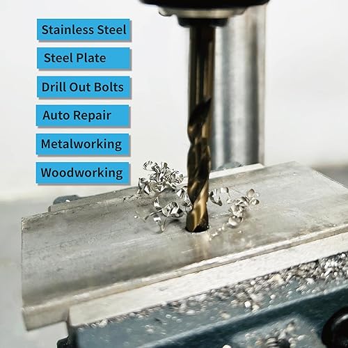 Miniatura 6 de Juego de brocas de cobalto al 5% (38 "x 2PCS) para acero inoxidable y metal duro