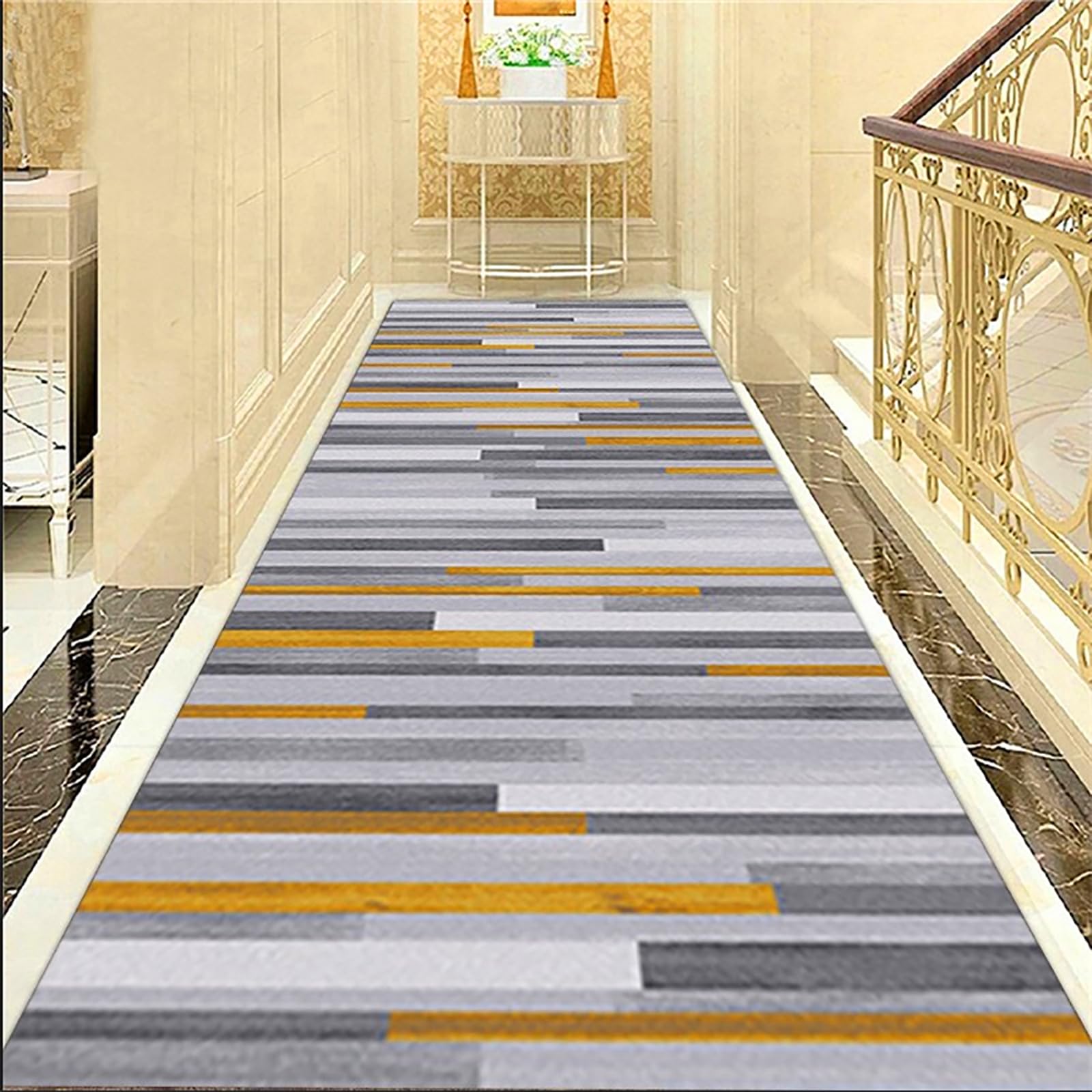 Tapis de couloir antidérapant, lavable en machine, anti-salissures, protection du sol, n'obstrue pas les portes, design durable