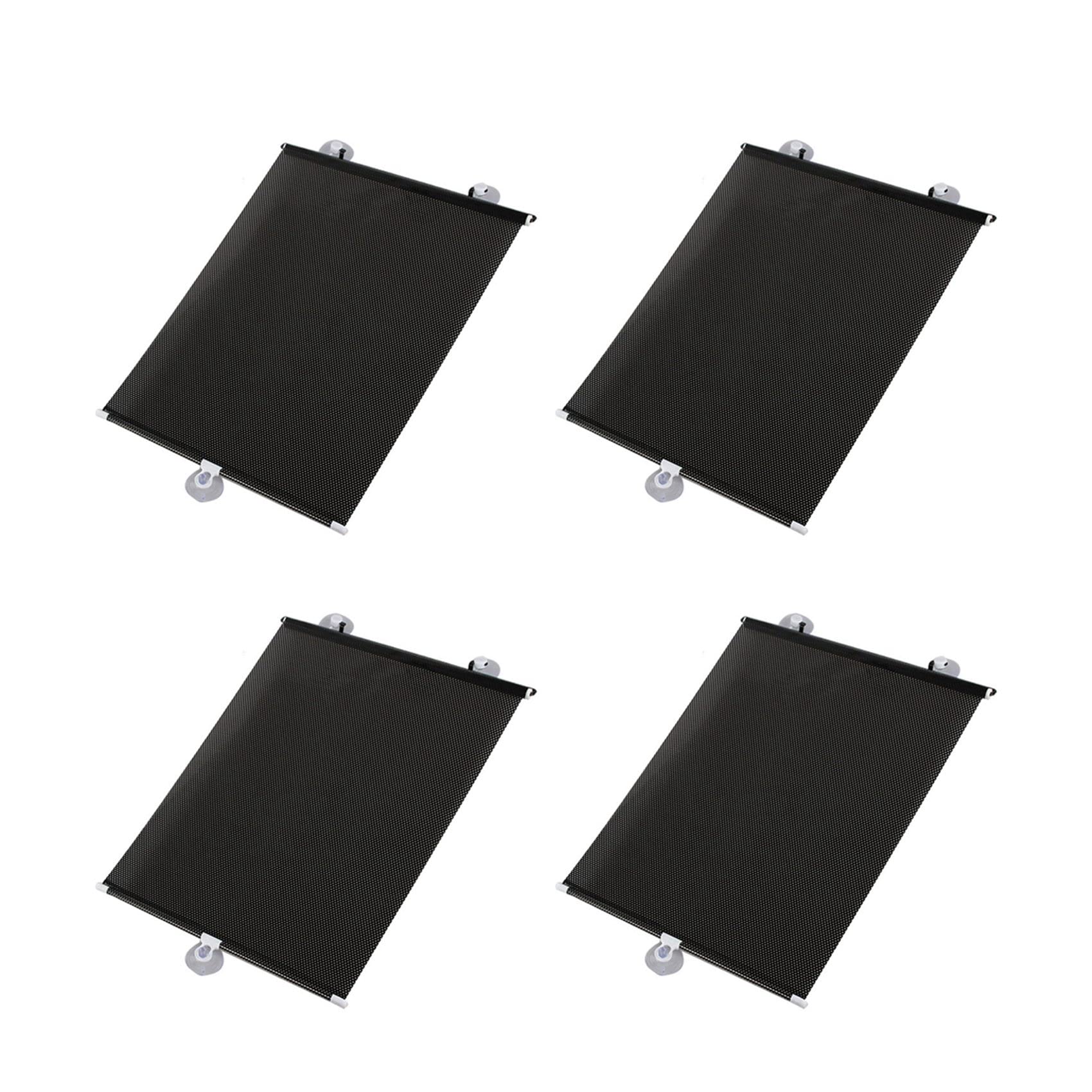 Hndhbfgrt 4X Sunshade Roller Blackout Suction Cup Blinds Curtains for Living Kitchen Car Window Free-Perforated Curtain A