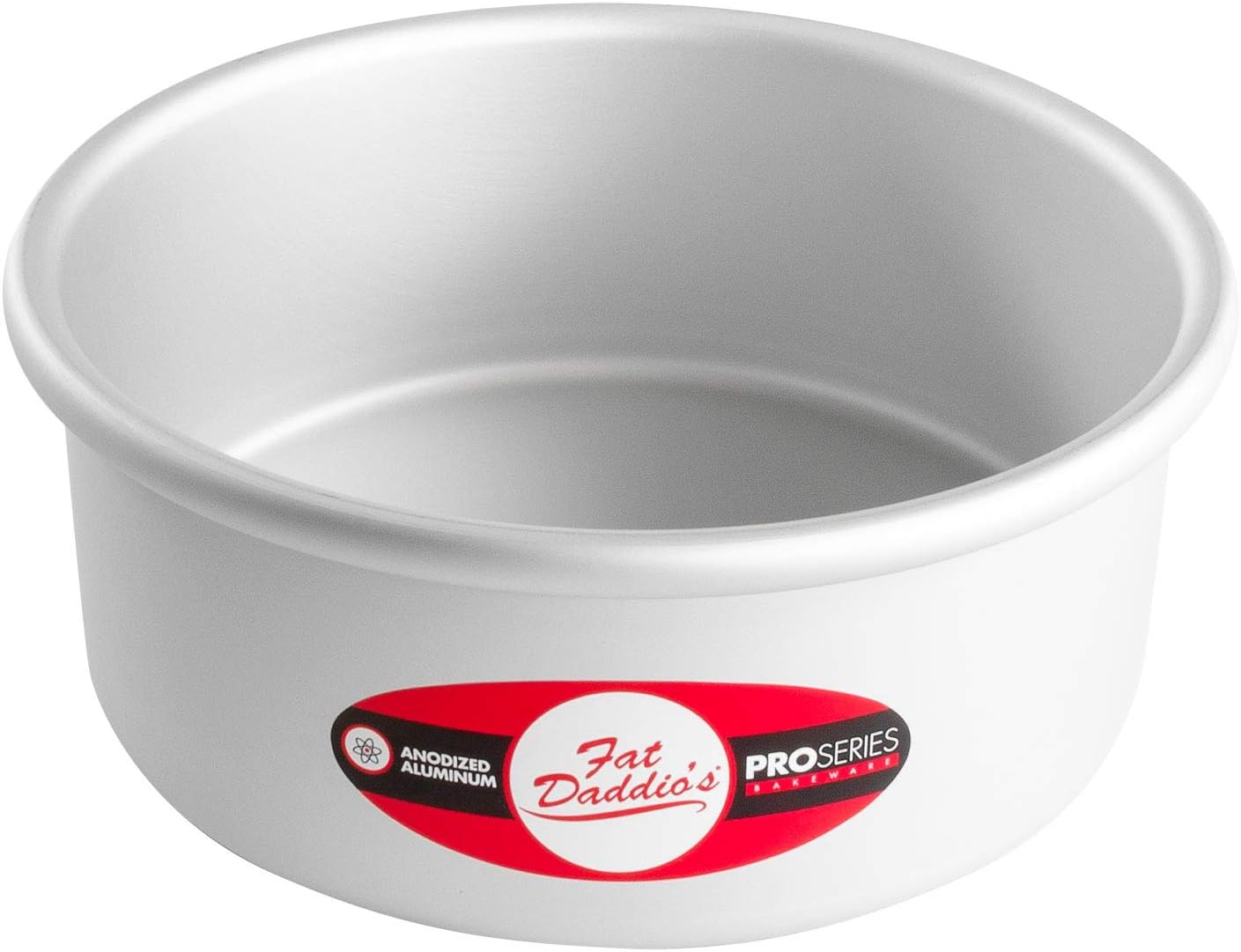 Fat Daddio's Anodized Aluminum Round Cake Pan, 7 x 3 Inch, Silver