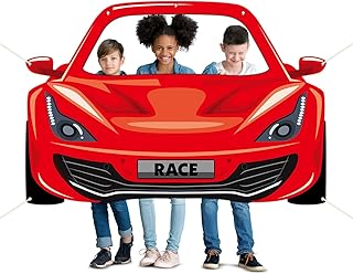Justforjoyful Race Car Birthday Party Decorations Racing Car Party Photo Booth Props Car Themed Party Photography Banner B...
