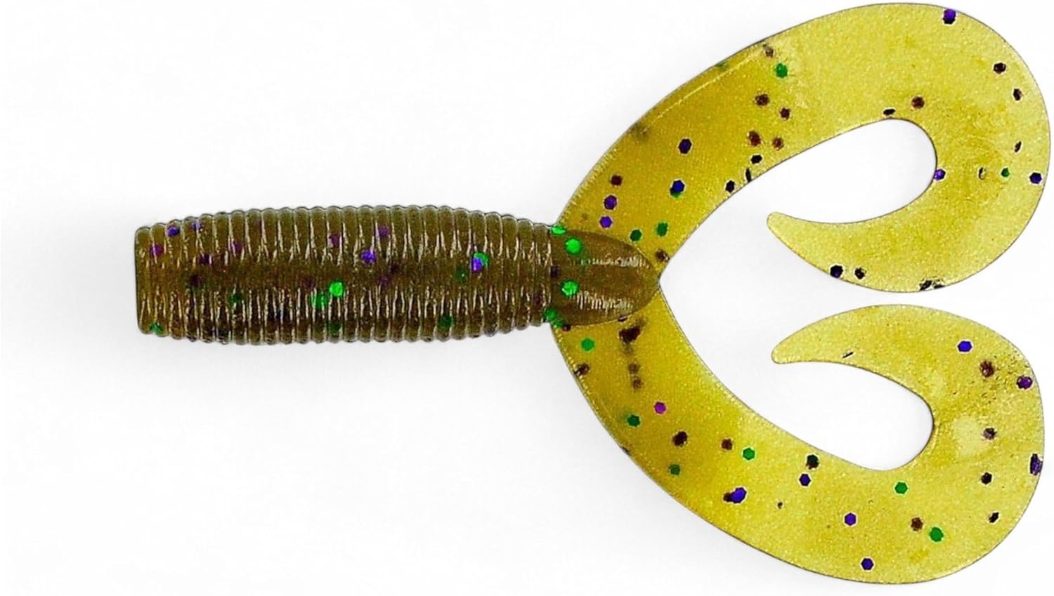 Grub Double Tail 5 Inch Soft Plastic Jig Trailers 1620 301 Green Pumpkin with Fishing Lures Bass Jigging Bait Jig Lure Weedless Soft Plastic Swimbait Accessories Freshwater