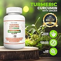 Vista 6 de Suplemento de curcumina de cúrcuma con jengibre, canela de Ceilán y pimienta negra Complejo 5 en 1 Fórmula 5 en 1, Curcuma Longa, absorción máxima