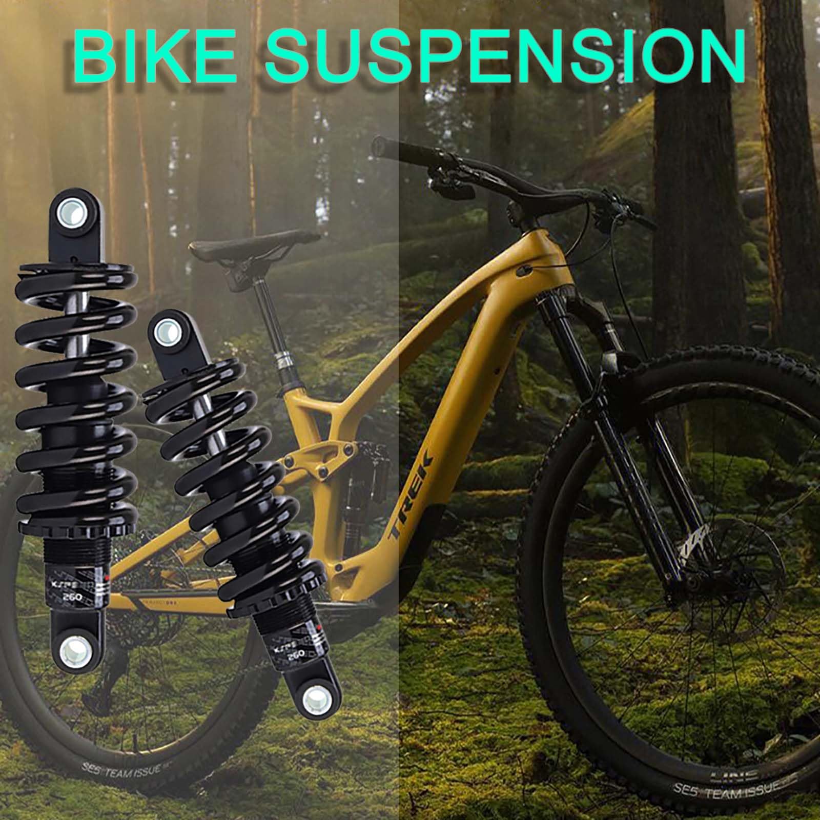 Schraubenfeder Fahrrad Stoßdämpfer Hinten, Ohne Dämpfung Fahrrad Dämpfer, Mountainbike Stoßdämpfer für Ebike/Elektroroller/Dirtbike