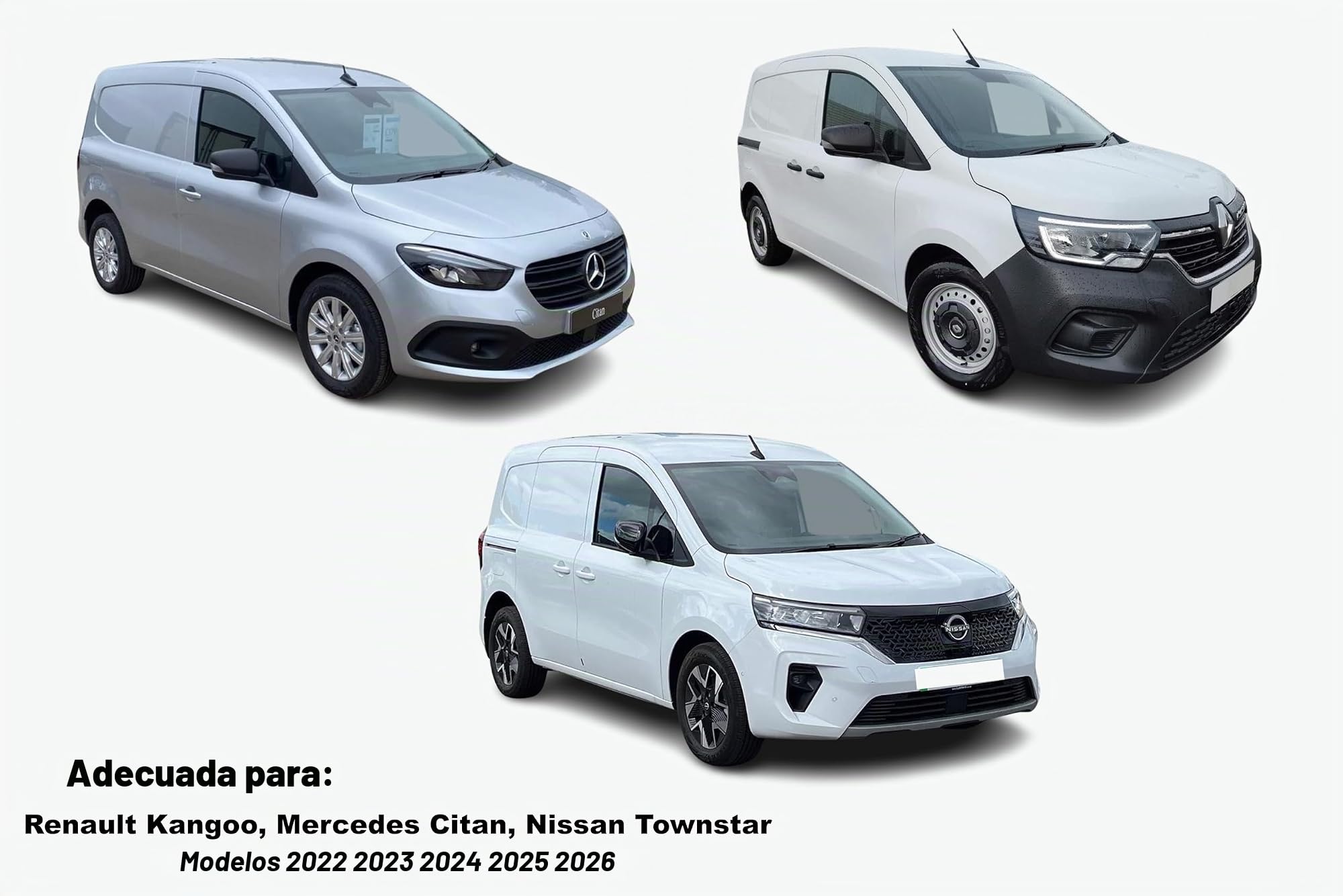 Juego de 2 deflectores de viento compatibles con Nissan Townstar para Mercedes Benz CITAN Clase T para Renault Kangoo 2022 2023 2024 2025 2026.