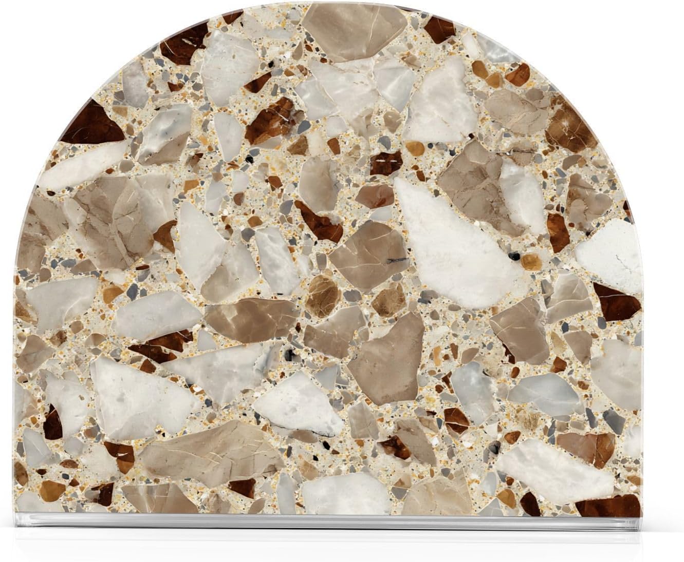 Brown Marble Print Napkin Holder for Table Acrylic Tissue Dispenser