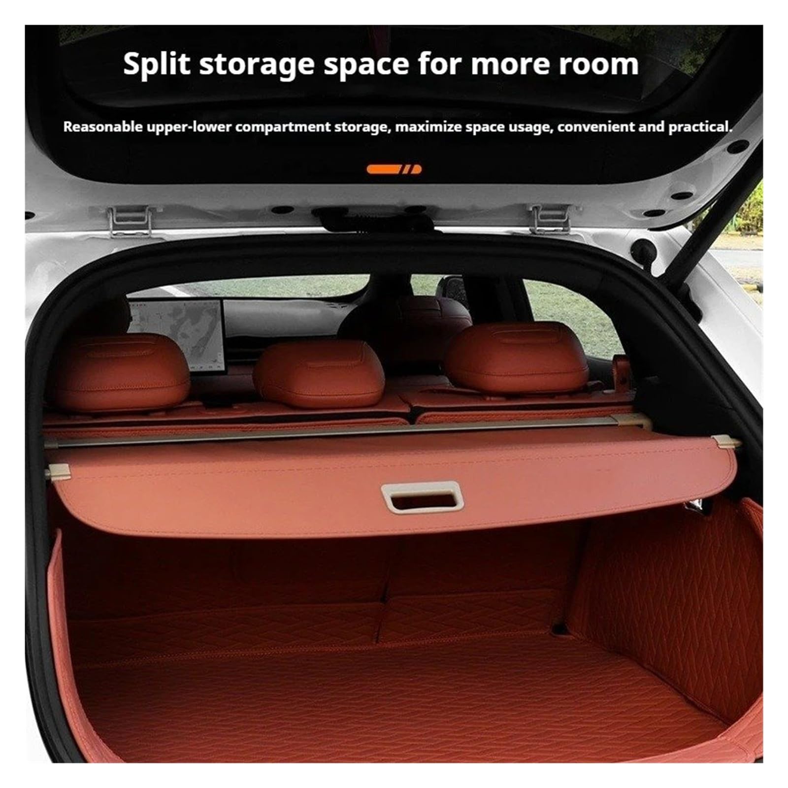 Cubierta Carga para Changan para DEEPAL S05 Cortina Privacidad Maletero Coche Cubierta Organizadora Automática Tablero Divisor Almacenamiento Interiores Tapa Maleter