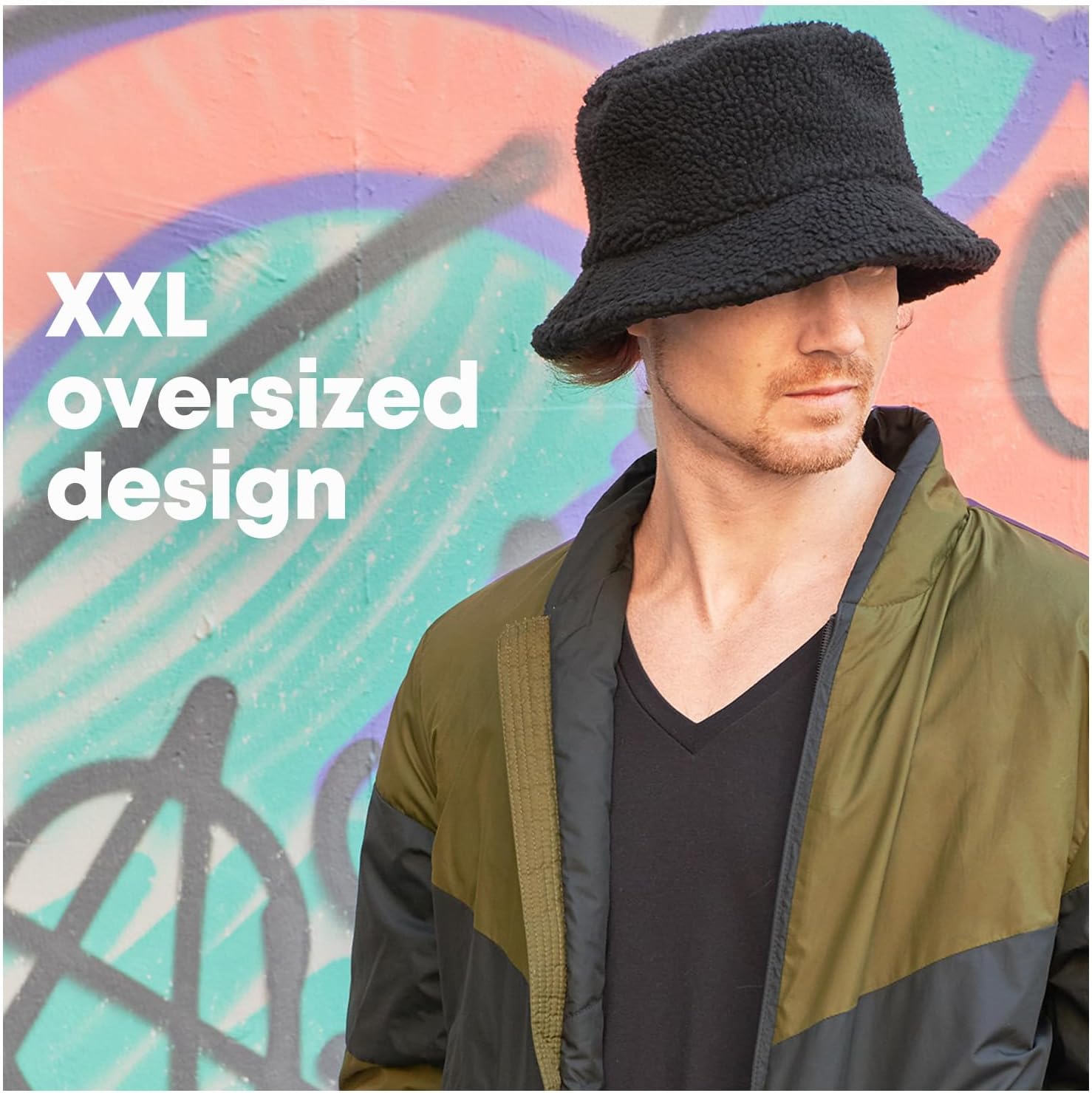 CHARM Furry Winter Bucket Hat - Organic Cotton Mens Chemo Cap Faux Sherpa Teddy - Image 6