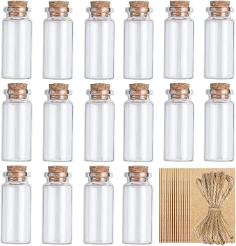 20pcs 10ml glass vials mini bottles with cork + 20 twine + 20pcs hang tags for DIY decoration,wedding gifts,party