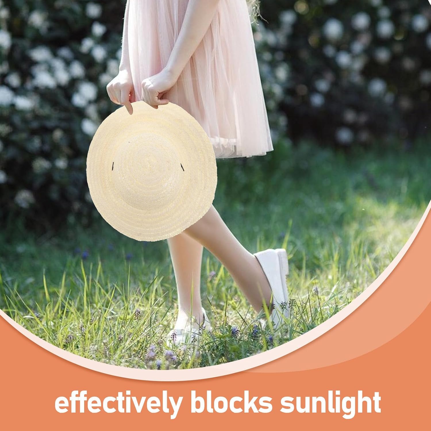 2pcs Wide Brim Straw Sun Hats, Lightweight Breathable Outdoor Hats with Adjustable Chin Strap, for Beach, Picnics, and Summer Activities