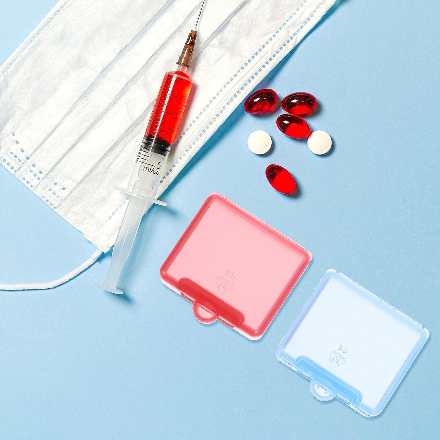 STAHAD Medicine Case Organizer 6Pcs Small Plastic Pill Boxes Travel Pill Dispenser Portable Tablet Storage Containers for Daily Medication and Travel Accessories image 2