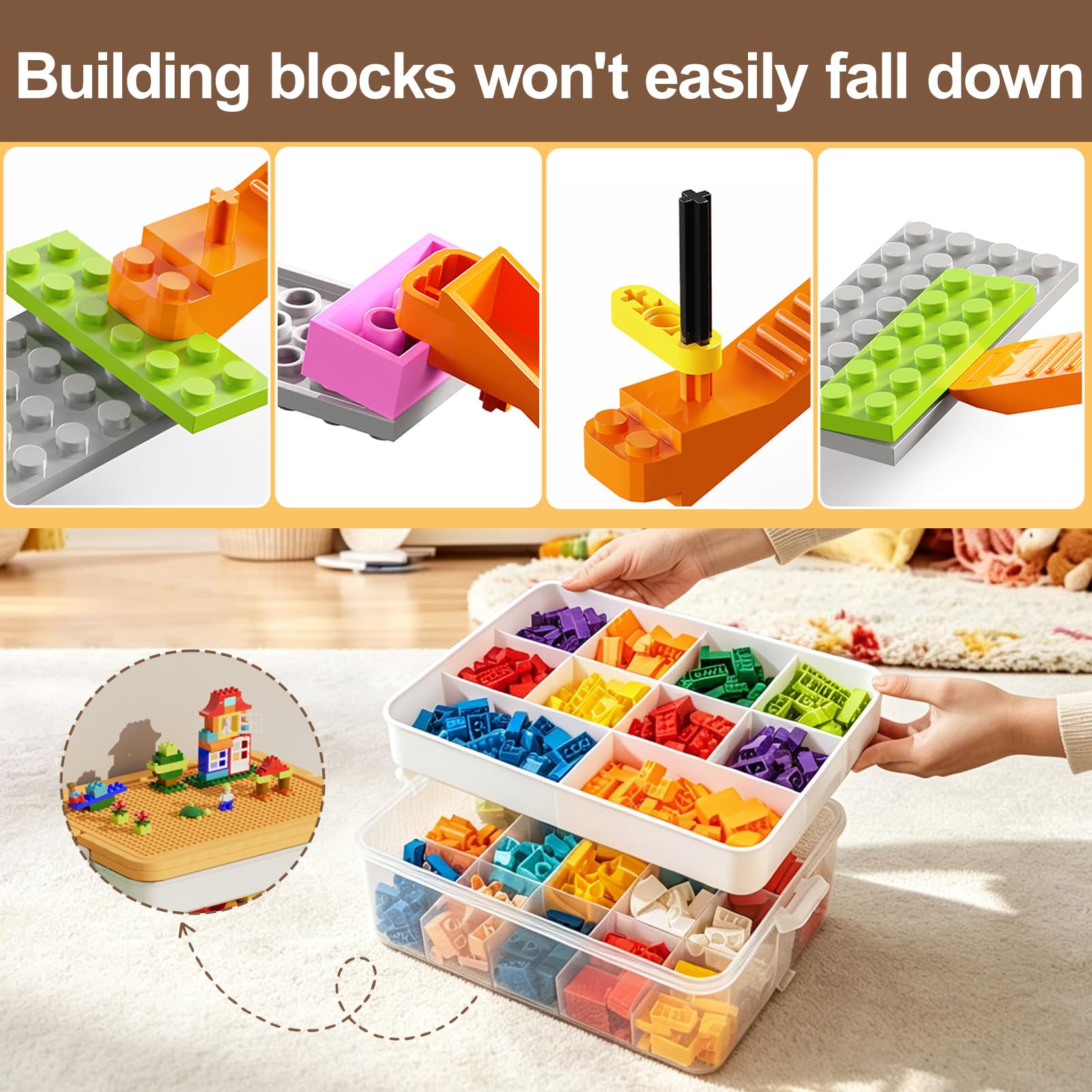 Boite Rangement Plastique pour Lego Briques Coffre A Jouet Enfant
