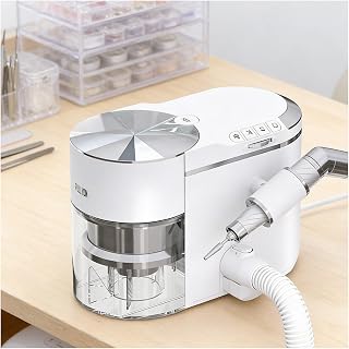 200W Electric Nail File with Built-in Vacuum Cleaner, 2 in 1 Nail Drill and Vacuum, 30000 RPM, 4-Key Control, Ultrasonic Silence ≤68dB for Dust Free Workspace