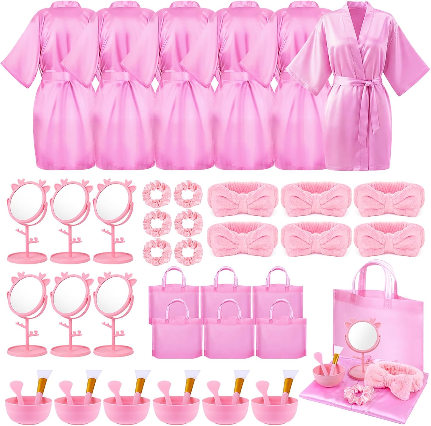 Spa Party Supplies for Girls, Spa Robes for Kids Party Supplies Birthday Sleepover Favors